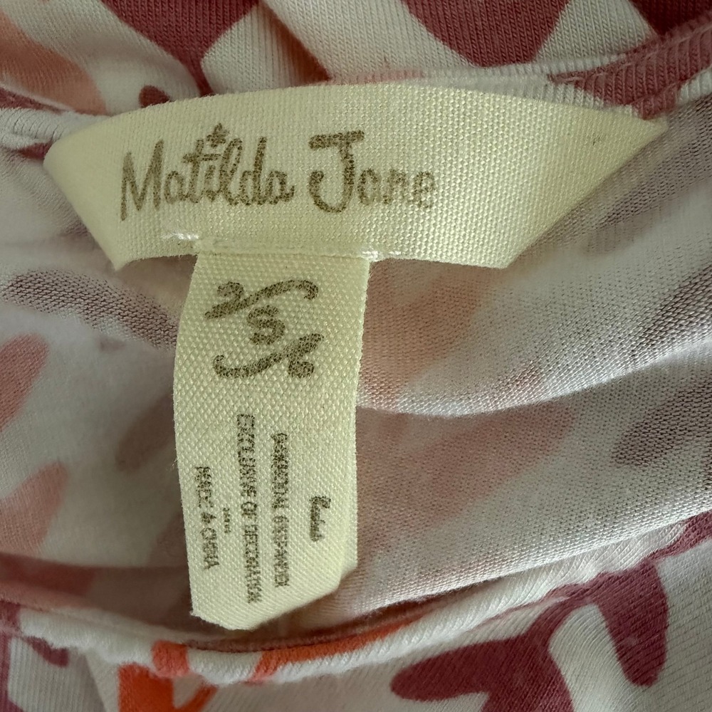 Matilda Jane Womens Pink Orange Leaf Print Elastic Waist Pocket Dress Size Small - Picture 5 of 6